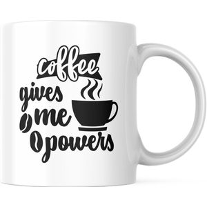 Grappige Mok met tekst: Coffee gives me powers | Grappige Quote | Funny Quote | Grappige Cadeaus | Grappige mok | Koffiemok | Koffiebeker | Theemok | Theebeker