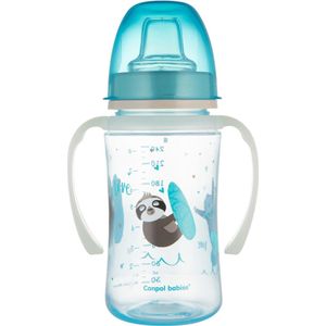 Canpol Babies | EasyStart | Siliconen Trainingsbeker | 240ml | PP | EXOTISCHE DIEREN | blauw 6+ m