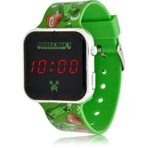 Disney LED Watch Minecraft - Kinderhorloge Met LED Display Voor Datum en Tijd - Groen 5-DIS006