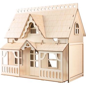 Bouwpakket Poppenhuis met Veranda 1:12