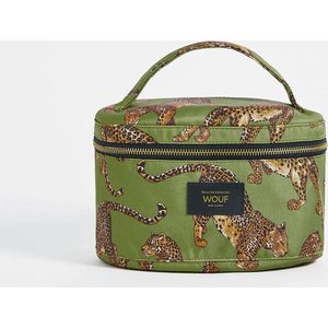 Wouf - Vanity Bag - Olive Leopard - Toilettas - Make-up tas