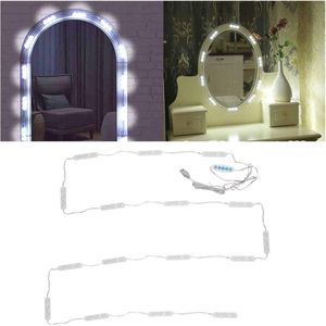 Make-Up Spiegel Vanity LED Verlichting DIY Hollywood Stijl - Cool Wit Licht - Dimbaar - USB Spiegel Verlichting voor Make-Up Tafel & Badkamer