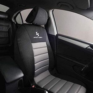 Autostoelhoes - Luxury Car Seat Cover - Universele Autostoelhoes 1 pc , Zwart-grijs