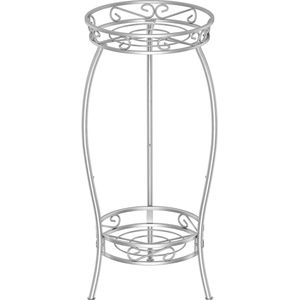 Metalen Plantenstandaard 69 cm - 2-traps Bloemenstandaard voor Binnen en Buiten