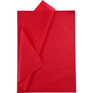 Tissuepapier, vel 50x70 cm, 14 gr, rood, 25vellen