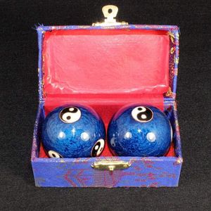 E-mail Tai Chi Patroon Blauw Gezondheid Ballen - Baoding Ballen Oefening Massage Ballen Stress Verlichting Hand Oefening Therapie - Set van 2