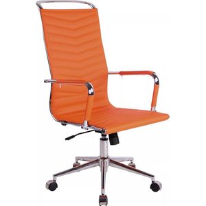 In En OutdoorMatch Ergonomische Bureaustoel Ynske - Lange Rugleuning - Op Wielen - Oranje - Zithoogte 45-55cm - Kunstleer - Voor Volwassenen