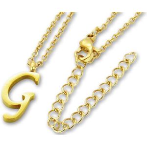 Amanto Ketting G Goldcolor - 316L Staal PVD - Alfabet - 18x8mm - 50cm