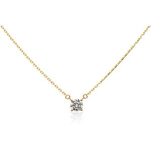 Glow 202.0927.45 Dames Ketting - Collier - Sieraad - Ketting met hanger - Fantasie - 14 Karaat Goud - 5 mm breed - 45 mm lang
