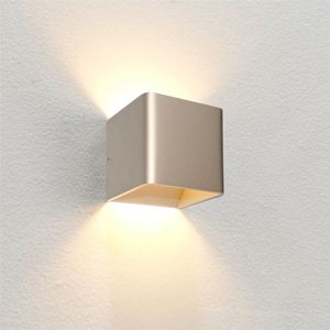 Wandlamp Fulda Champagne - 10x10x10cm - LED 6W 2700K 540lm - IP20 - Dimbaar > wandlamp binnen champagne | wandlamp champagne | wandlamp hal champagne | wandlamp woonkamer champagne | wandlamp slaapkamer champagne | muurlamp champagne | led lamp