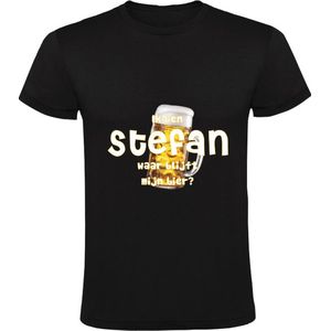 Ik ben Stefan, waar blijft mijn bier Heren T-shirt - cafe - kroeg - feest - festival - zuipen - drank - alcohol