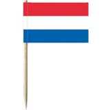 Depa Cocktailprikkers - vlag Nederland - 50x stuks - 7 cm - Vlaggetjes Holland