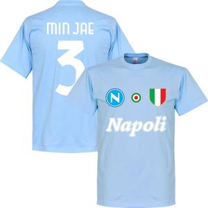 Napoli Min Jae 3 Team T-Shirt - Lichtblauw - S