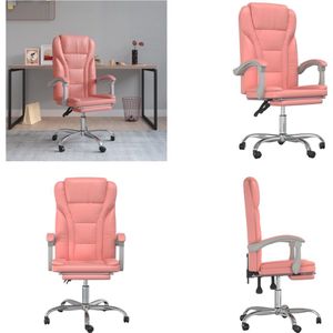 vidaXL Kantoorstoel verstelbaar kunstleer roze - Verstelbare Bureaustoel - Stoel - Bureaustoel - Computerstoel