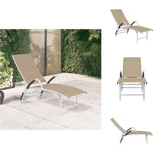 vidaXL Lounger Crème - (170 - 193) x 60.5 x (96 - 51) cm - Verstelbaar - Ligbed