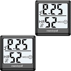 Digitale Thermo-Hygrometer met Groot LCD-Scherm en Smiley-Indicator - Binnen Thermometer Hygrometer voor Kantoor en School