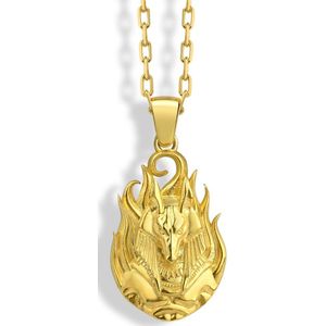 God of death Anubis ketting Gold Polished 18 inches