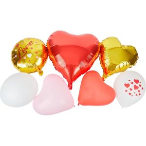 Valentijns Ballonnenset - Rood / Goud / Roze / Wit / Paars - Party - Feest - Love balloons - Set van16 ballonnen