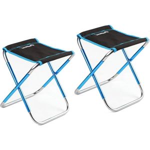 Draagbare Opvouwbare Campingstoelen - Lichtgewicht Aluminium - 2 stuks - Zwart - Oxford