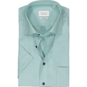 ETERNA comfort fit overhemd korte mouw - twill - groen - Strijkvrij - Boordmaat: 45