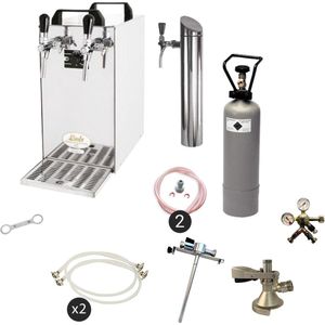 Complete set - Biertap - Kontakt 40 2-kraans droogkoeler, 50 liter/u - Biertap, Beertender, Thuistap, Bierkoeler, Type A, Adapter 5 liters