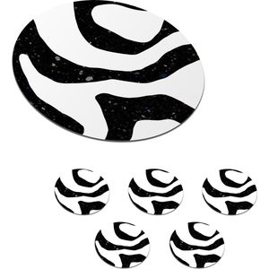 Onderzetters voor glazen - Rond - Abstract - Minimalisme - Design - 10x10 cm - Glasonderzetters - 6 stuks