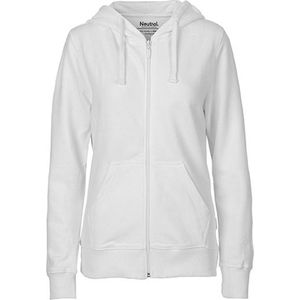 Fairtrade Ladies Zip Hoodie met capuchon White - XXL