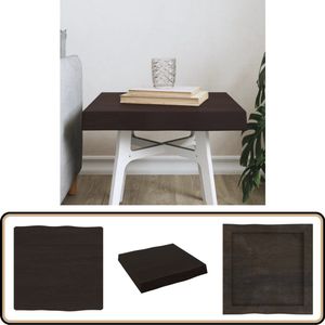 vidaXL Tafelblad - Eikenhout - 40x40cm - Donkerbruin Eikenhouten Tafelblad - Tafelblad Vervangen - Salontafel - Eetkamertafel - Vintage Tafelblad