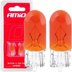 AMiO T10 Oranje Halogeen Verlichting 30 lumen W2.1x9.5d (set) [Knipperlicht - Richtingaanwijzer]