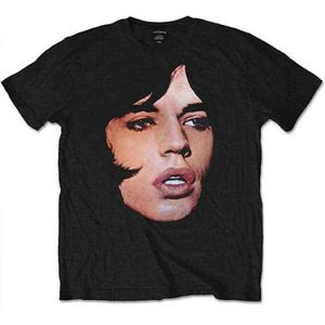 The Rolling Stones - Mick Portrait Heren T-shirt - L - Zwart