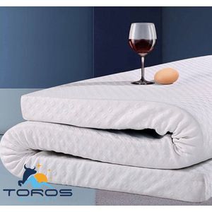 Toros Bedden 200x200 Topmatras - 9cm dik - HR 45 Premium Bamboe Deluxe - Afritsbaar en wasbaar - Topper Matras Topdek - Climate Motion Control