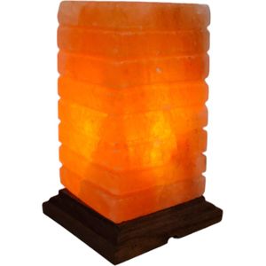 Zoutlamp nachtlampje - Himalaya zoutlamp - Lijn Kolom zoutLamp - Inclusief Dimmer - Handgemaakt-10 x 10 x 20 cm - 4 kg