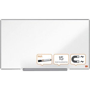 Nobo Impression Pro Widescreen Magnetisch Whiteboard Van Staal Met Pennengoot - Inclusief Nobo Whiteboard Marker - 710x400mm - Wit