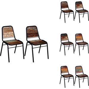 vidaXL Eetstoel - Eetstoelen - Eetkamerstoel - Eetkamerstoelen - Eetkamerstoelen 2 st massief gerecycled hout