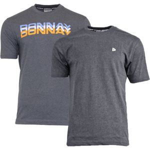 2-Pack Donnay T-shirts (599009/599008) - Heren - Charcoal marl/Charcoal marl - maat XL