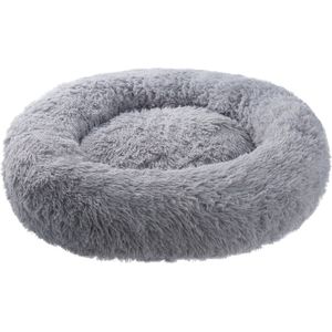 Hondenmand - Hondenkussen - Hondenbed - Donut hondenmand - Orthopedisch hondenkussen - Hondenmatras - Orthopedische hondenmand - Hondenmand kunststof - Maat M - 100% Polyester - Lichtgrijs - ⌀ 100 cm