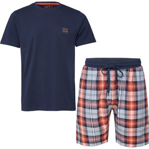Phil & Co Heren Shortama Korte Pyjama Katoen Blauw - Maat XL