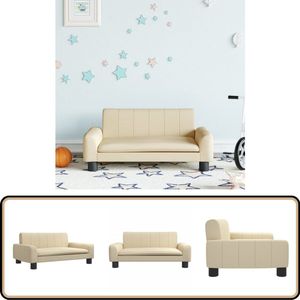 vidaXL Kinderbank - crèmekleurig - 70x45x30 cm Kinderstoel - Kinderbank - Kinderkamers - Meubels Voor Kinderen - Stoffen Bankjes