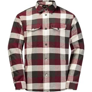 Jack Wolfskin Felsenweg Ins Shirt M - Cordovan red checks - Outdoor Kleding - Fleeces en Truien - Overhemd lange mouw