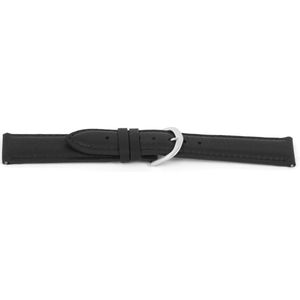 Horlogeband I144 Retro Gevuld Zwart Leder 24x22mm