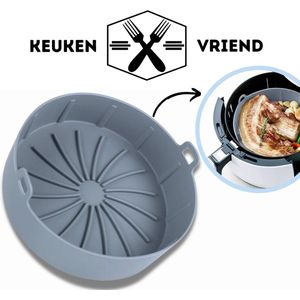 Gezonder eten in 2024 - Keukenvriend - Airfryer Siliconen Bakje - 19cm- Airfryer XL en XXL Accessoires - Herbruikbaar - Mandje - Bakpapier alternatief - 19cm Bakvorm - Geschikt voor o.a. Philips, Tefal, Medion, Silvercrest