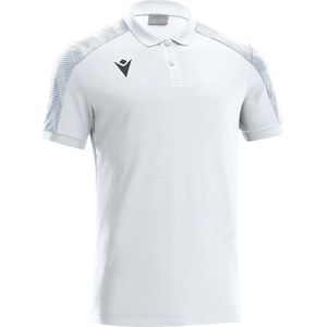 Macron Excellence Rock Polo Heren - Wit / Zilver | Maat: L