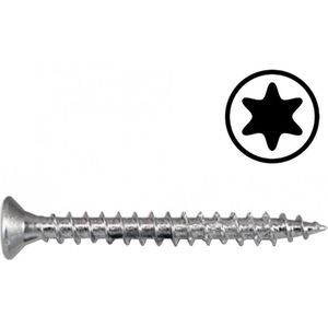 Spaanplaatschroef, Verzinkt, t-20, Type 17, 4,0 x 60 mm 100 schroeven per doosje