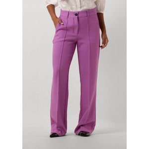 Jansen Amsterdam Wq417 Woven Wide Long Pants Dames - Chino - Pantalon - Paars - Maat L