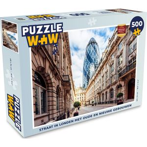 Puzzel Straat in Londen met oude en nieuwe gebouwen - Legpuzzel - Puzzel 500 stukjes
