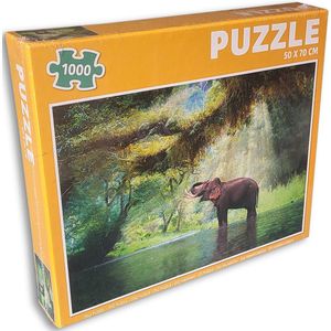 Puzzel 1000 stukken Badende olifant