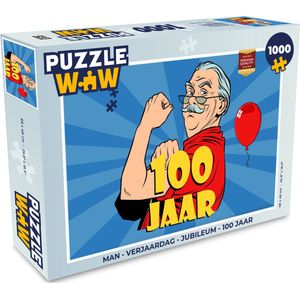 Puzzel Man - Verjaardag - Jubileum - 100 Jaar - Legpuzzel - Puzzel 1000 stukjes volwassenen