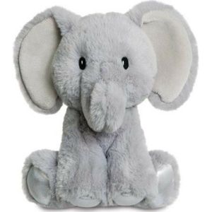 Aurora pluche knuffeldier olifant - grijs - 20 cm - safari dieren thema speelgoed