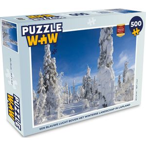 Puzzel Een blauwe lucht boven het winterse landschap in Lapland - Legpuzzel - Puzzel 500 stukjes