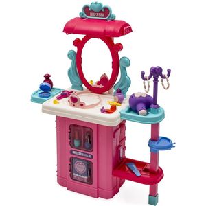 Baby Mix - Speelgoed Kaptafel - Roze - Met accessoires - Interactief rollenspel - Educatief speelgoed - Make-up - Verzorging - Creatief spelen - Fantasie